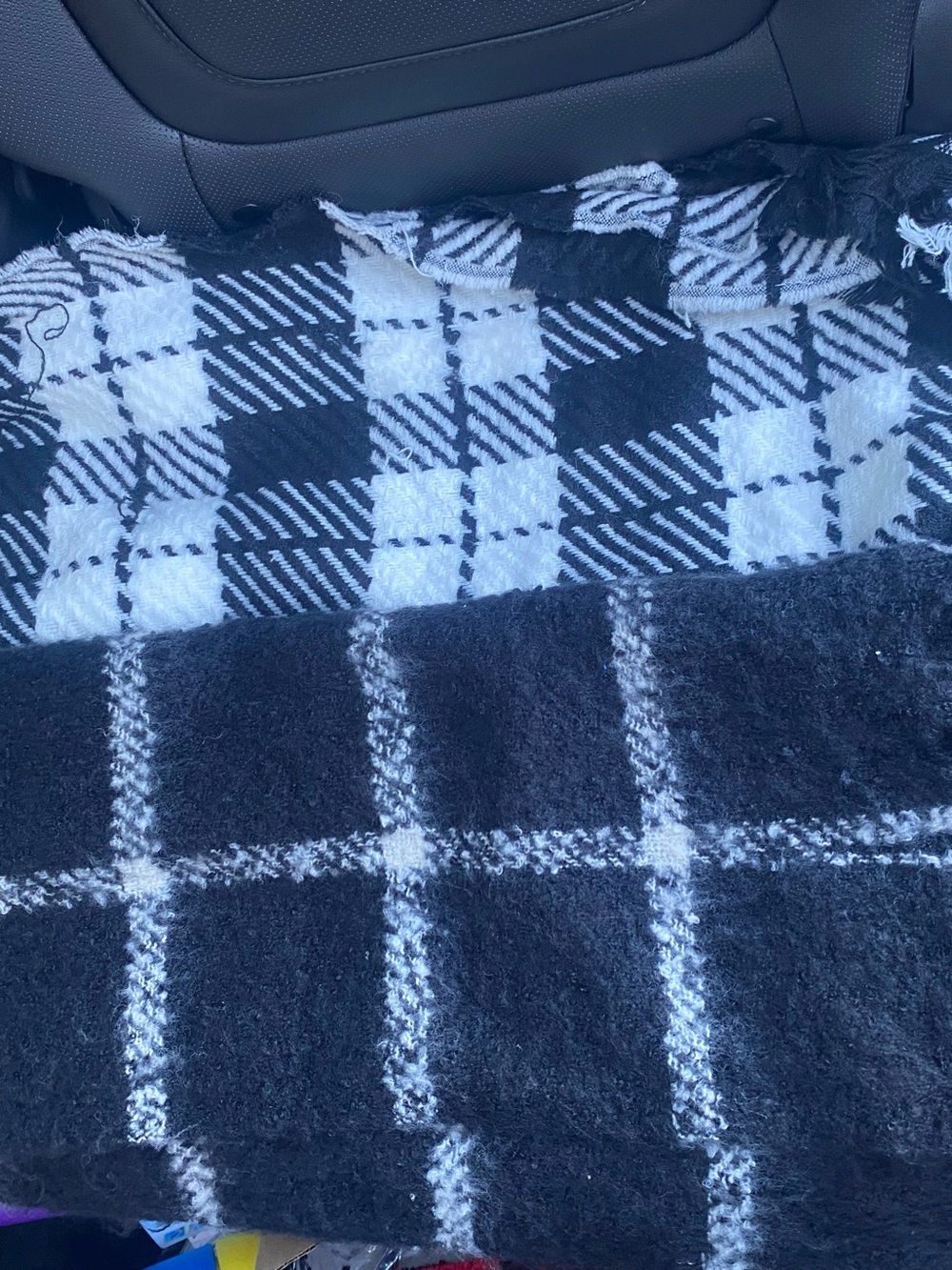 2 Black & White Plaid scarfs